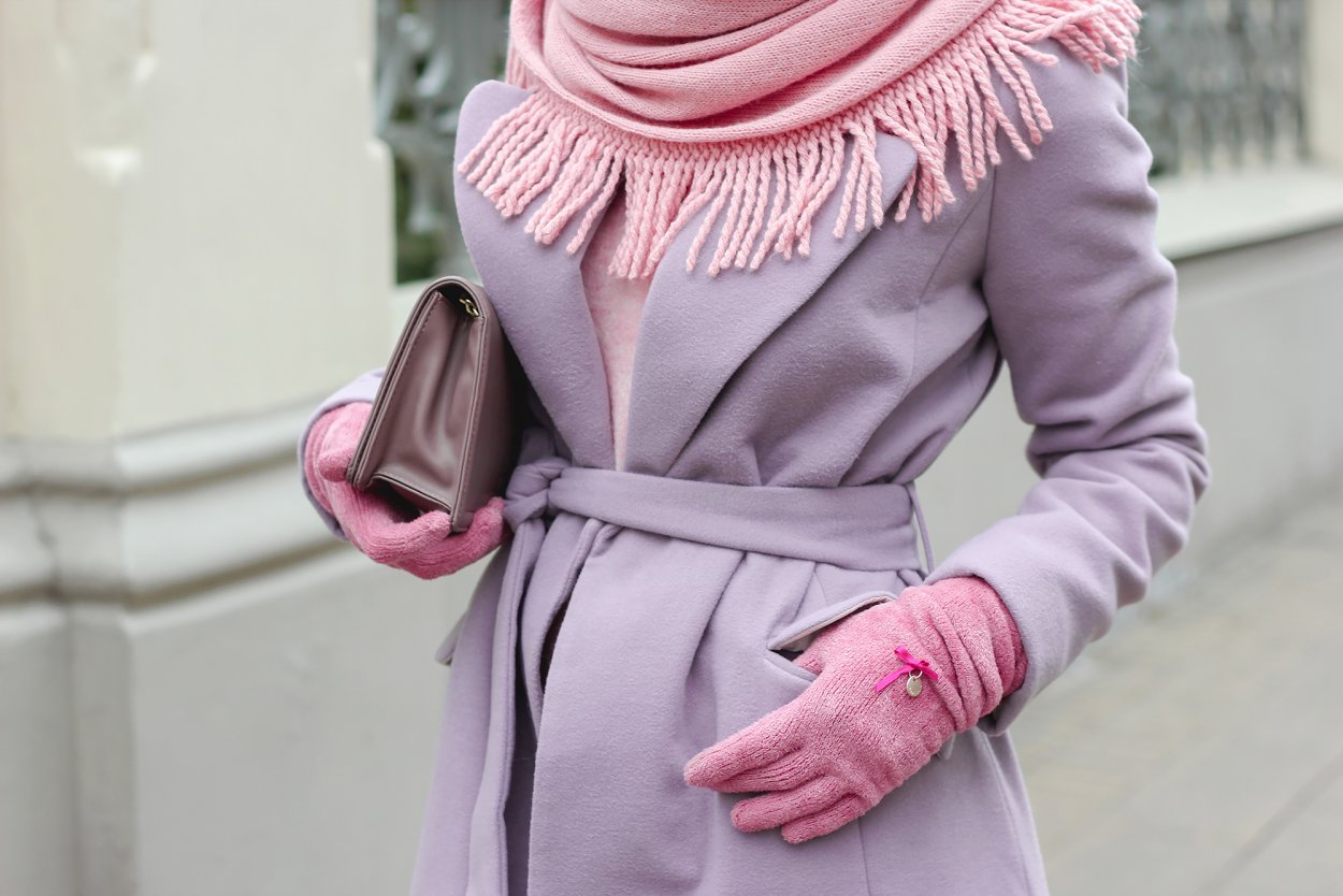 Фуксия пальто Street Style
