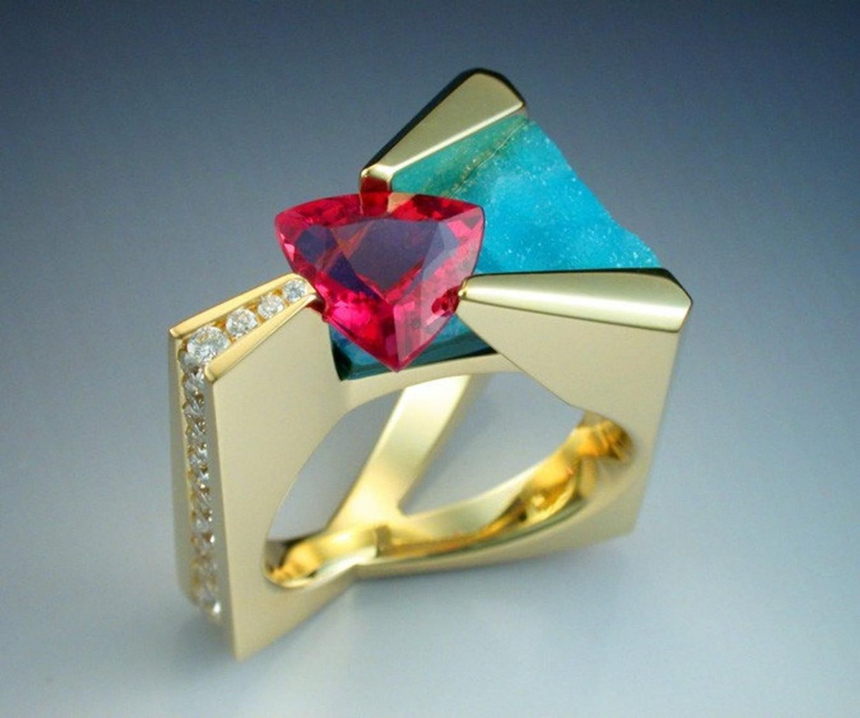 Triangle Gemstone Ring