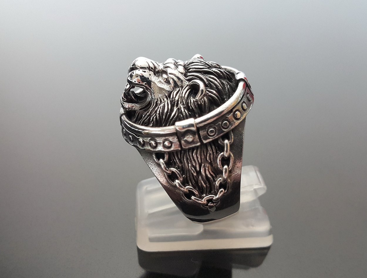 Серебряное кольцо «тигр»