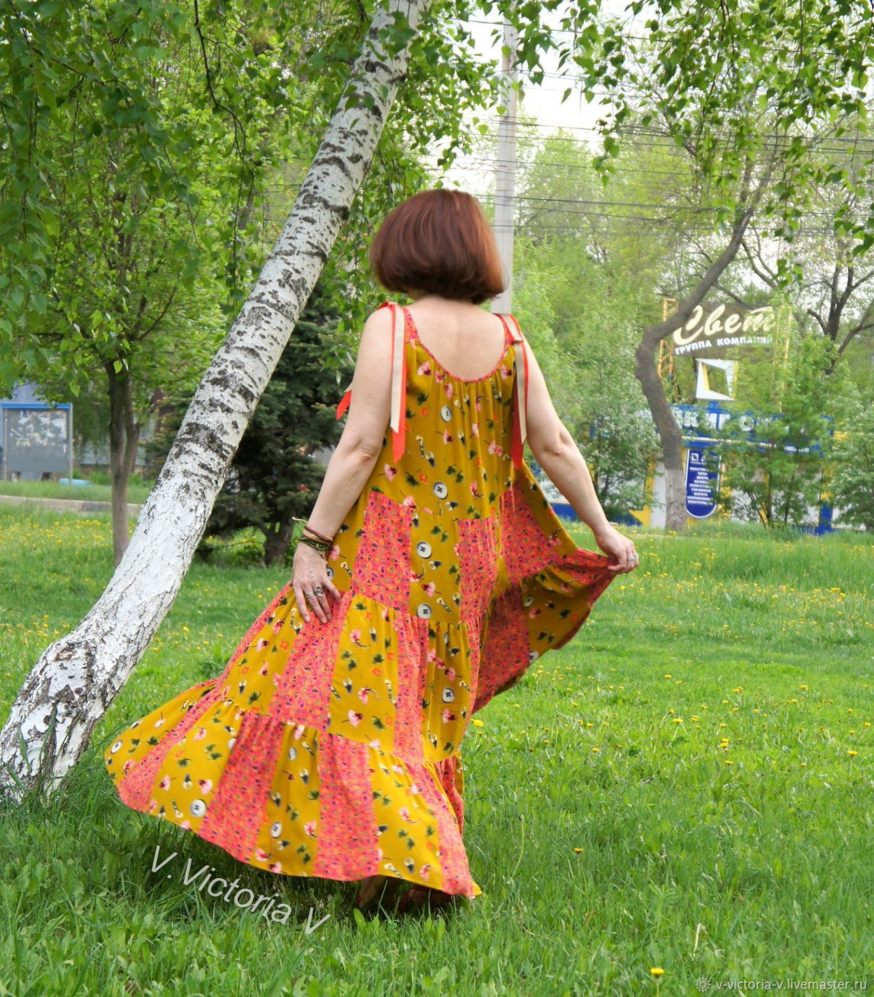 Летнее платье из платков
