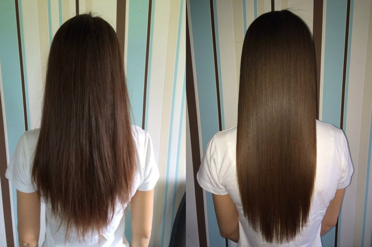 Филировка волос до и после