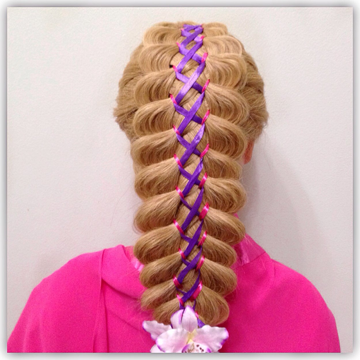 Ажурные косы с лентами