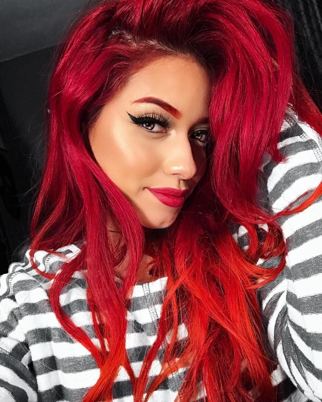 Red hair Ombre Wig long