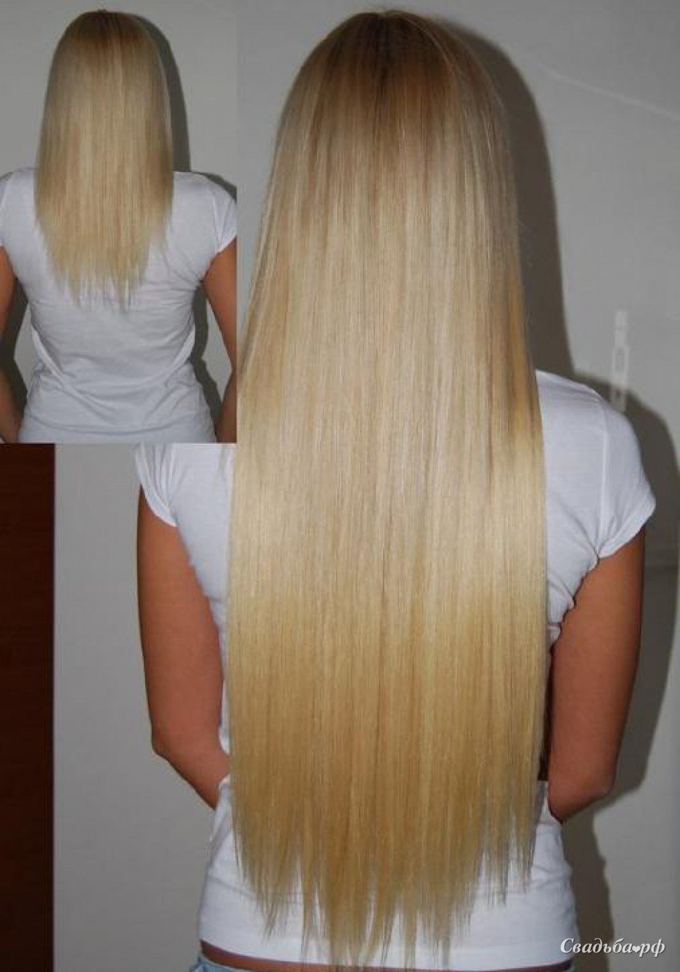 Кератиновое наращивание волос блонд