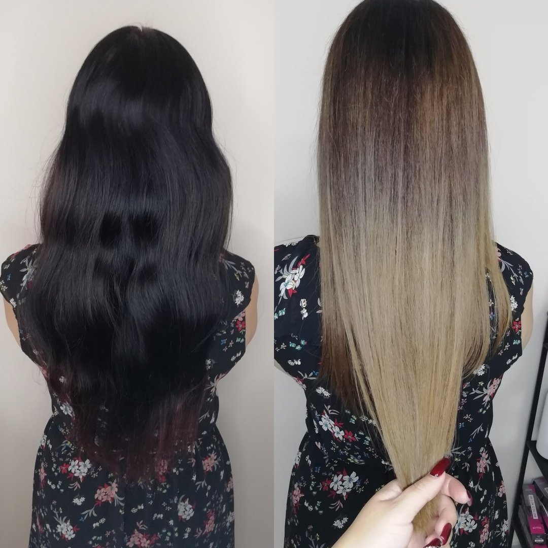 Окрашивание вуаль на темные волосы фото до и после