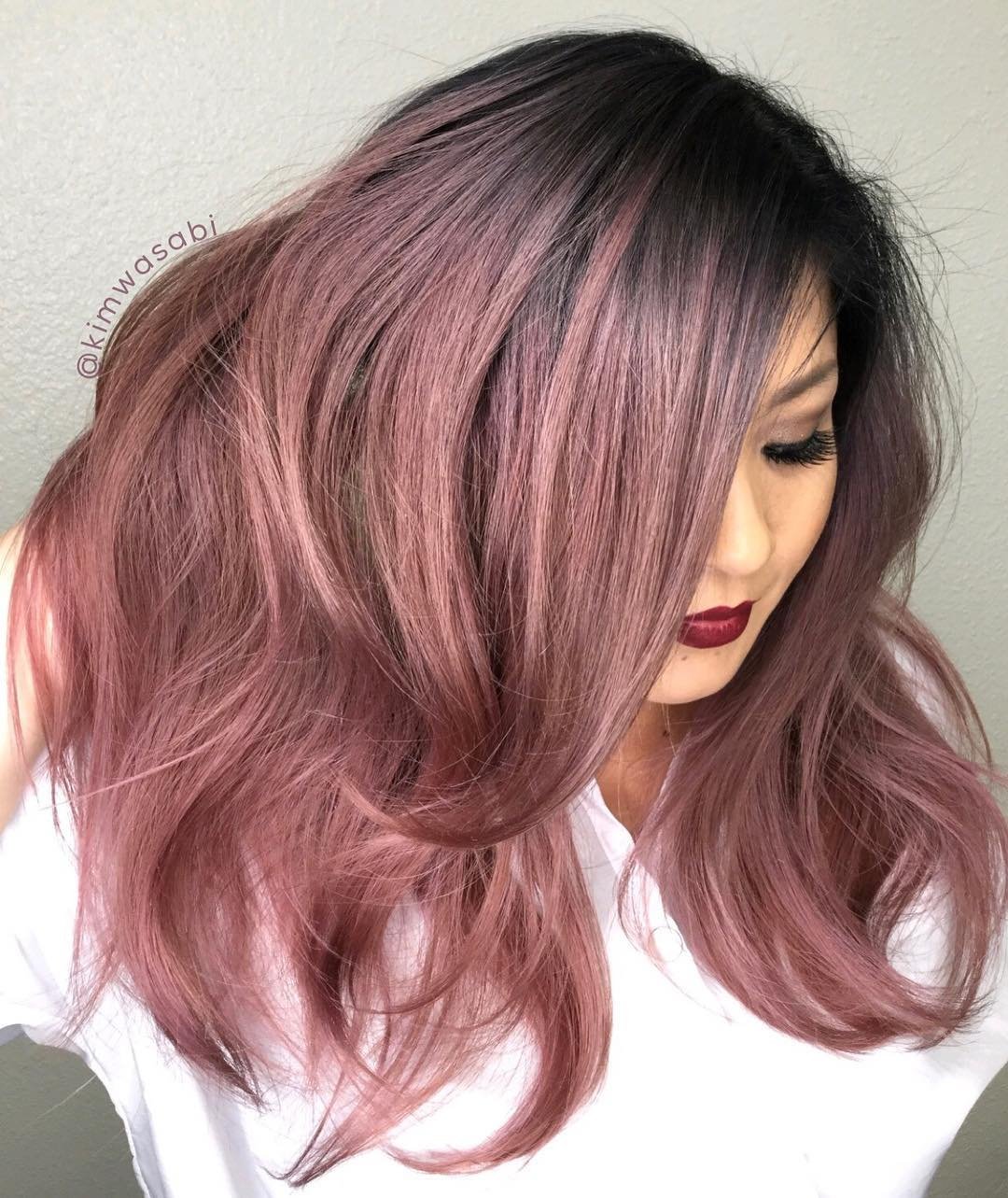 Розово коричневый цвет волос фото