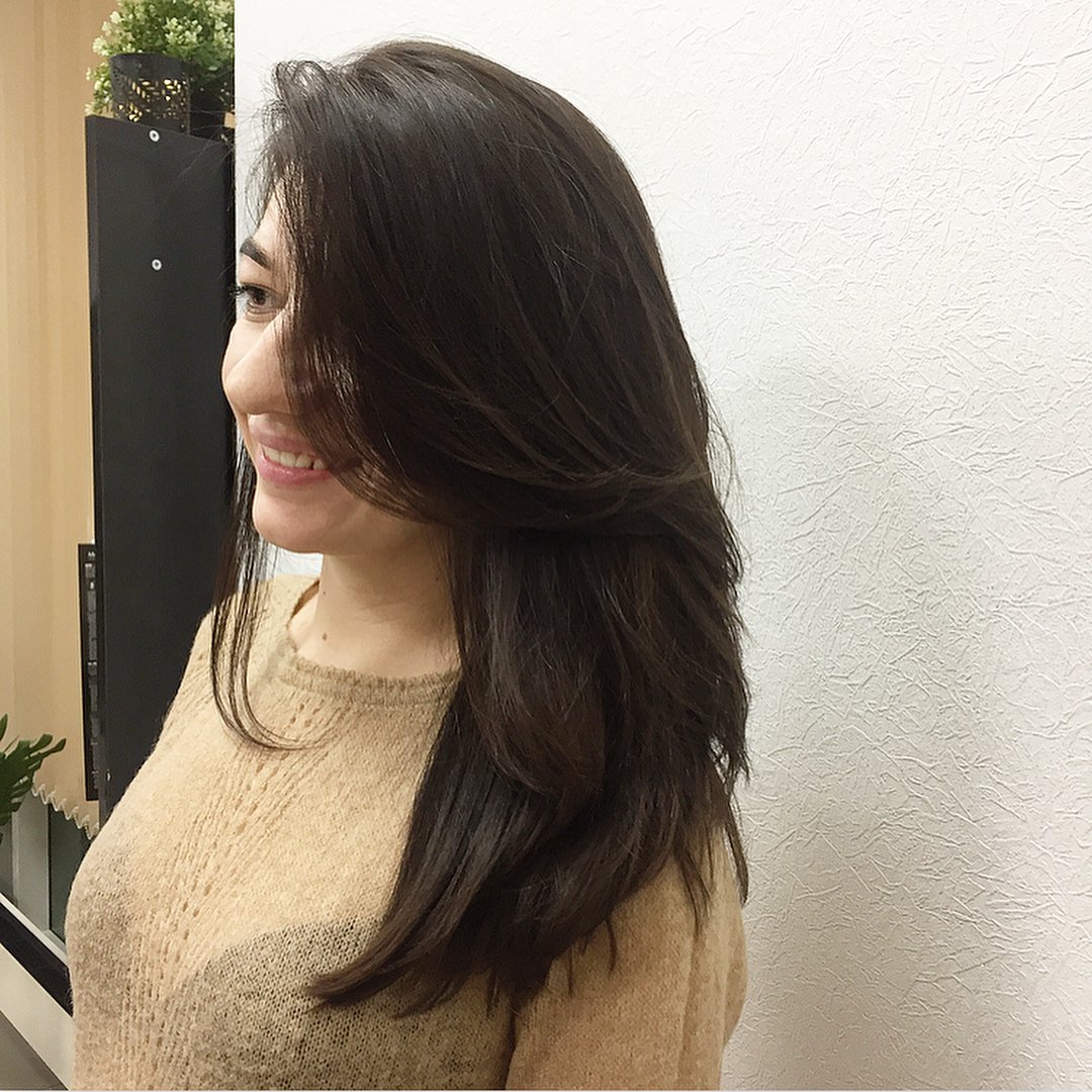 Каскад на удлинение на длинные волосы