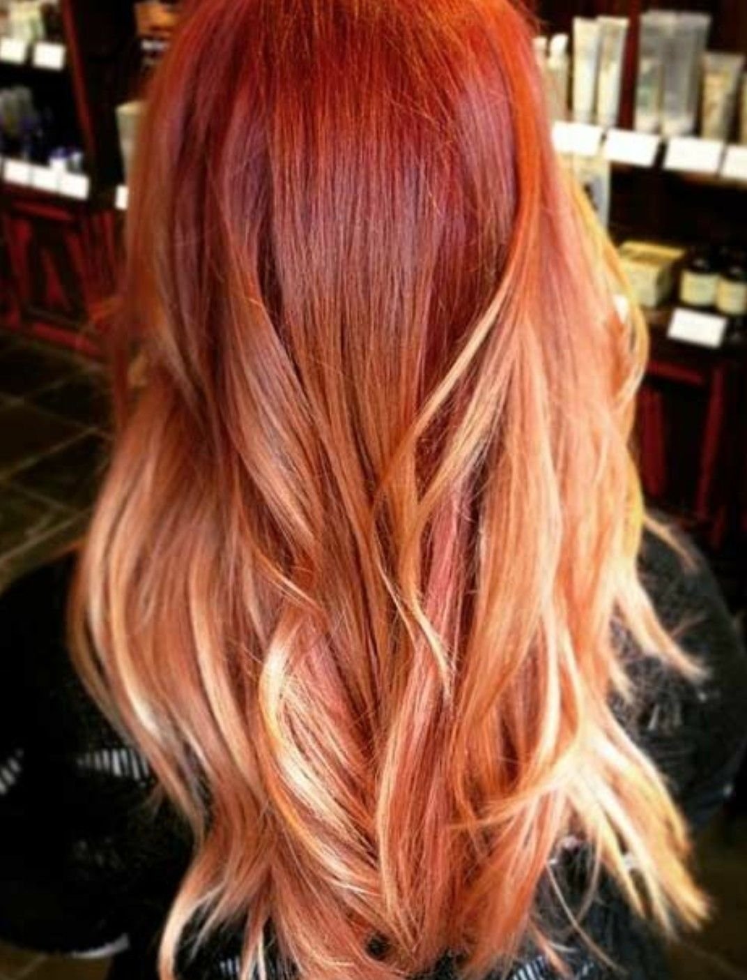 Двойное окрашивание волос с рыжим оттенком