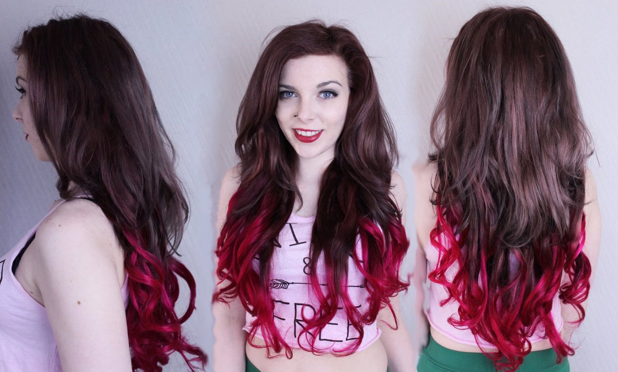 Dip Dye на темные волосы