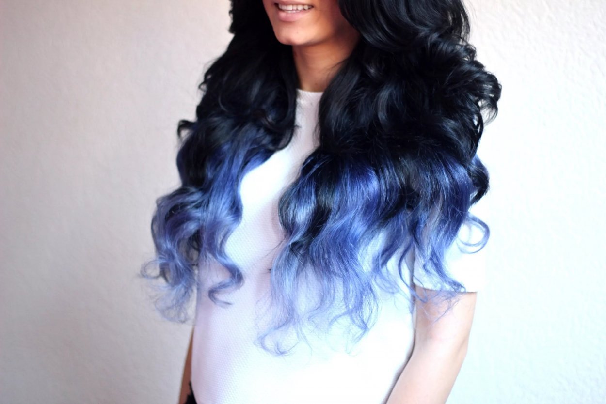 Dip Dye на темные волосы