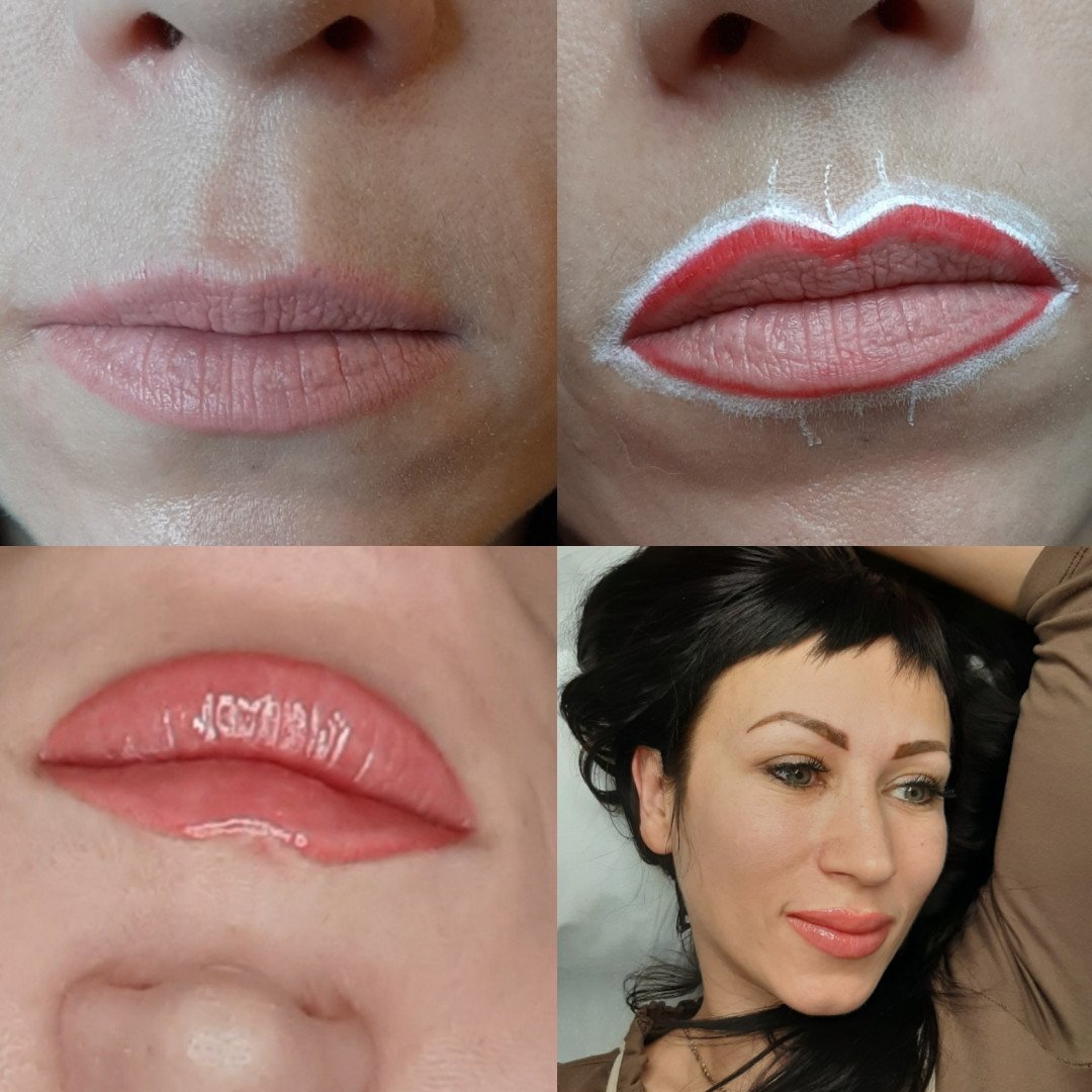 Акварельные губы цвета