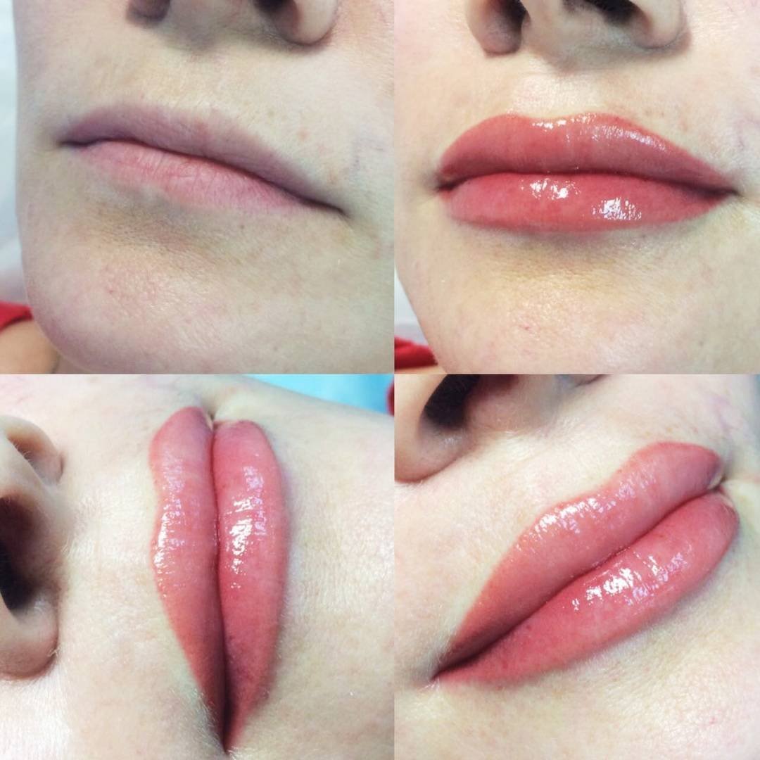 Акварельные губы до и после. Татуаж губ пудровое напыление. Перманент губ техника акварель. Татуаж губ пудровый эффект. Пудровый перманент губ.