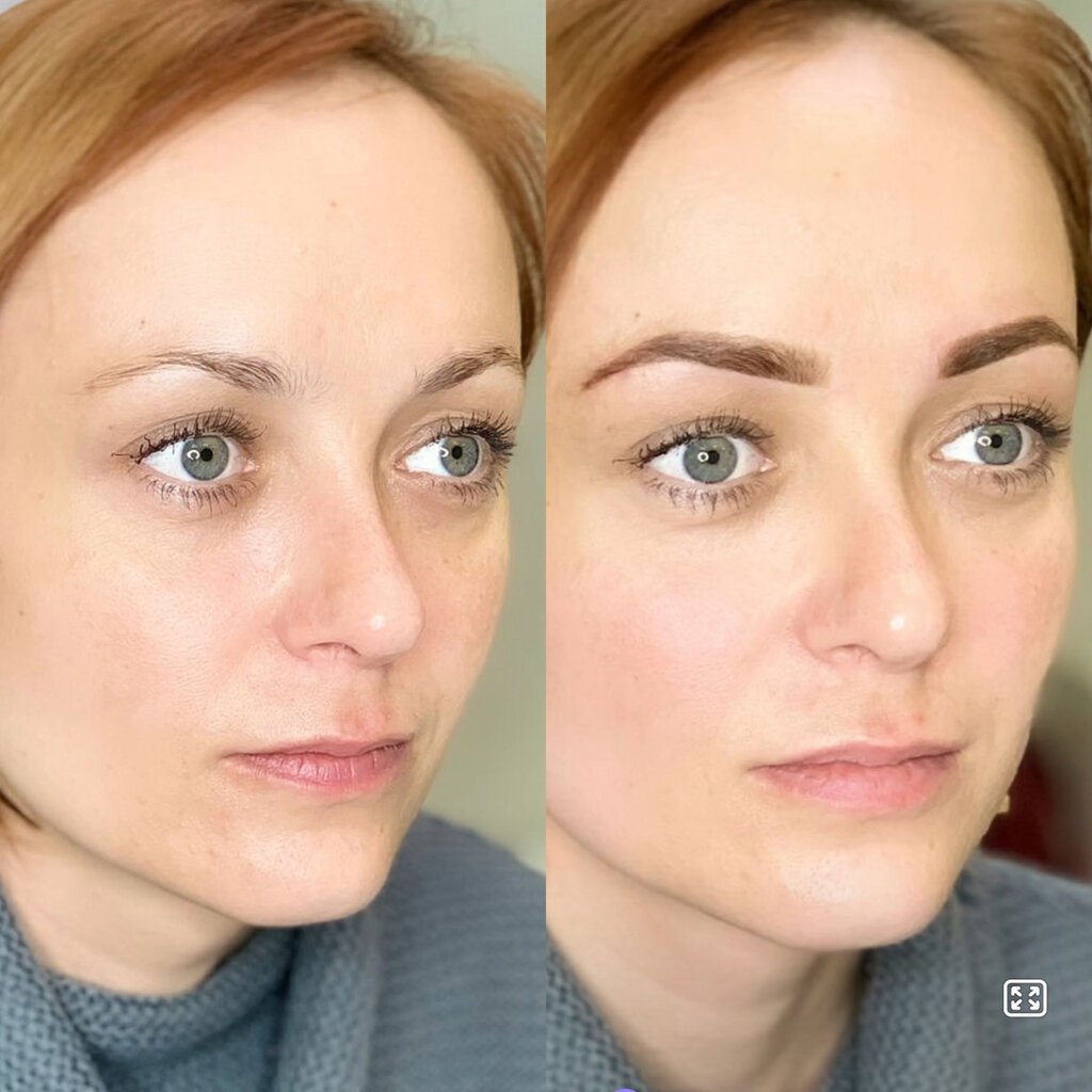 Стрелка перманентный макияж фото до и после