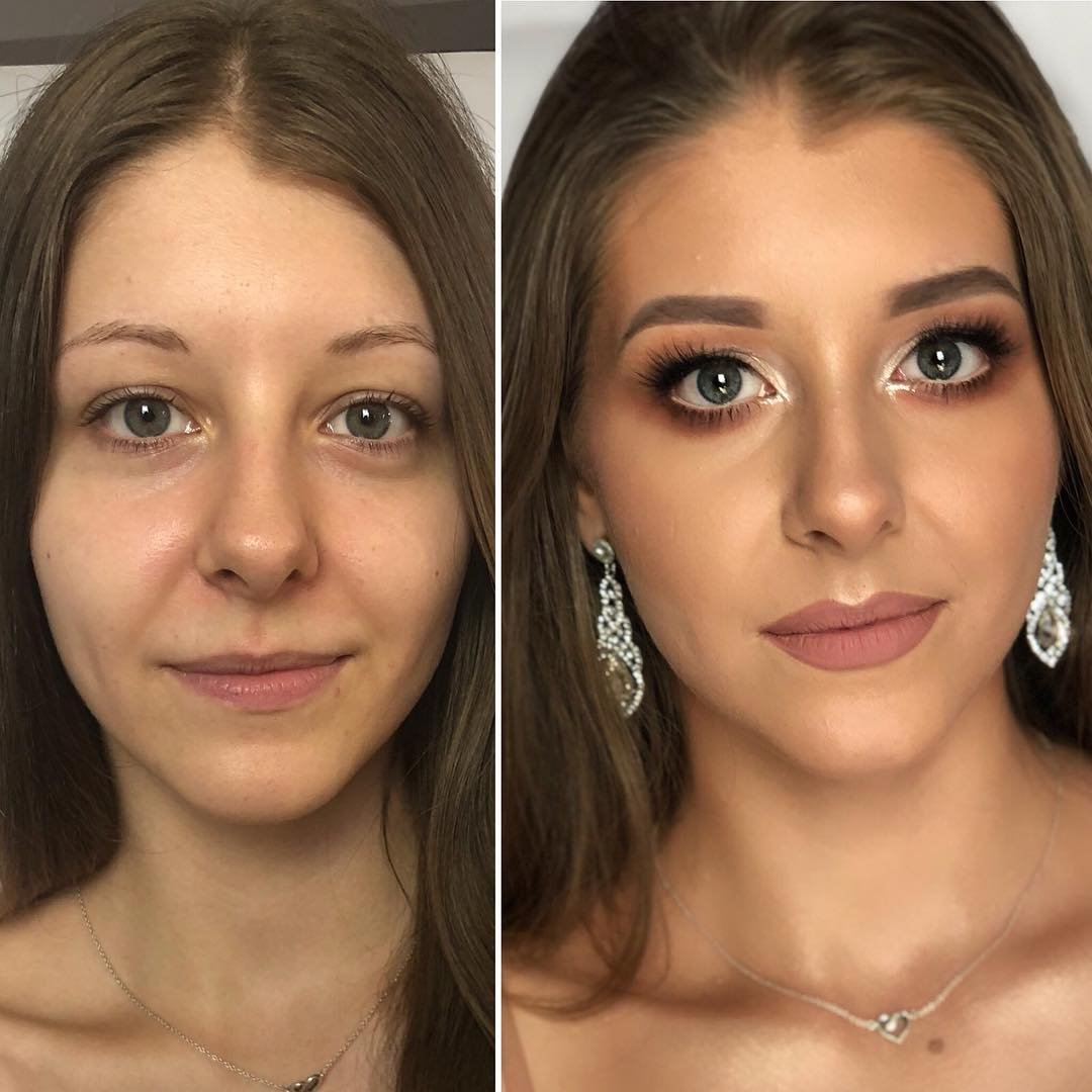 Дневной макияж до и после