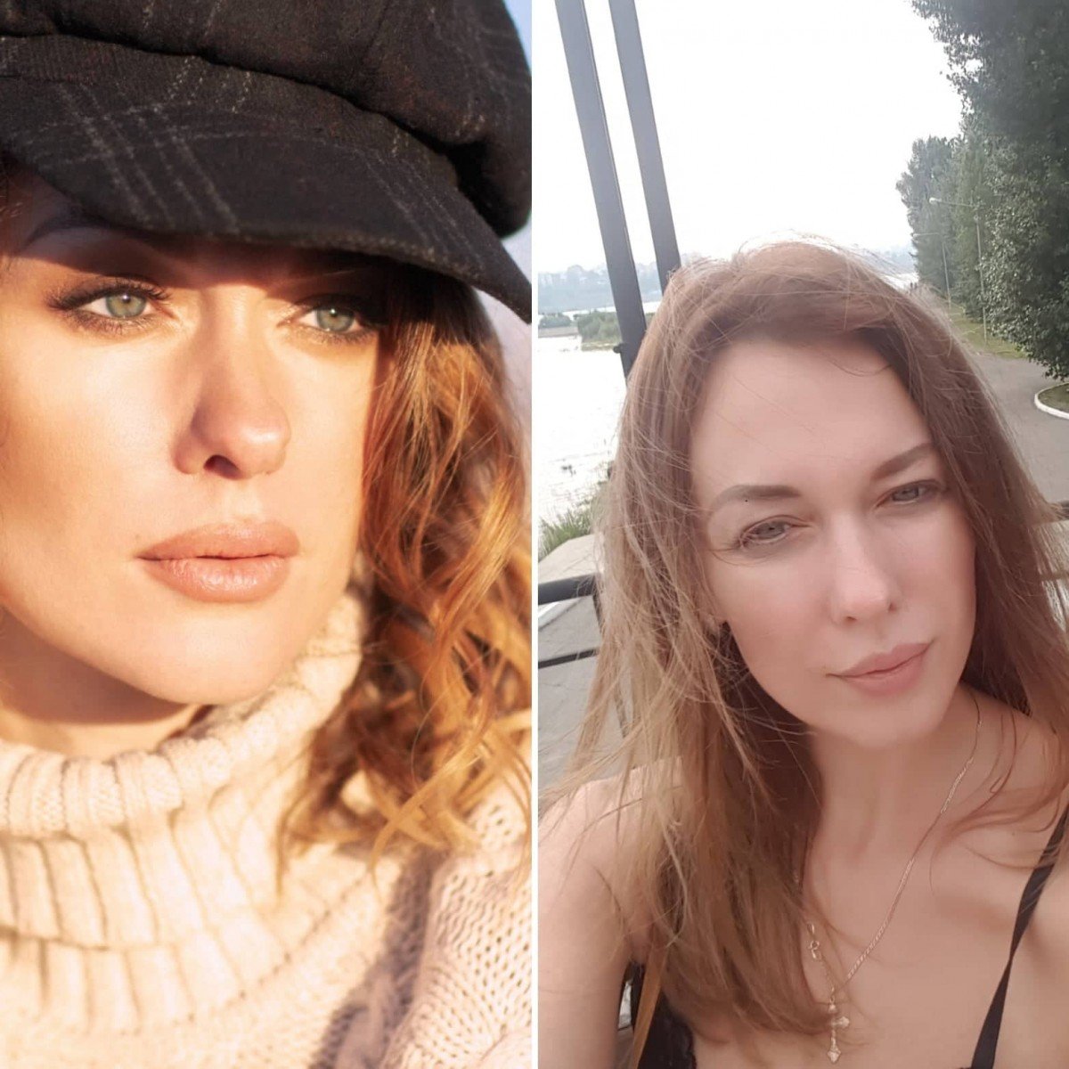 Девушка до косметики и после
