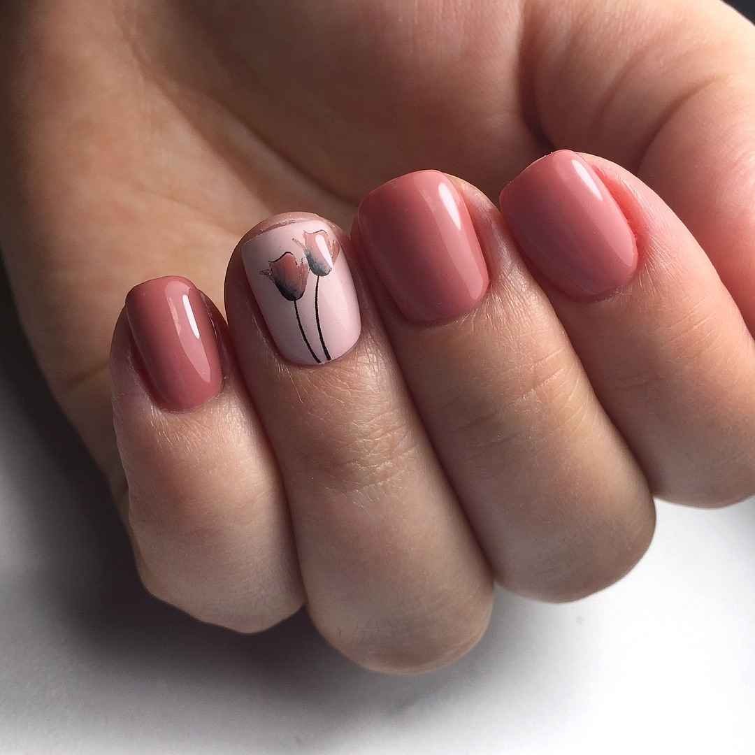Весенний маникюр на короткие овальные