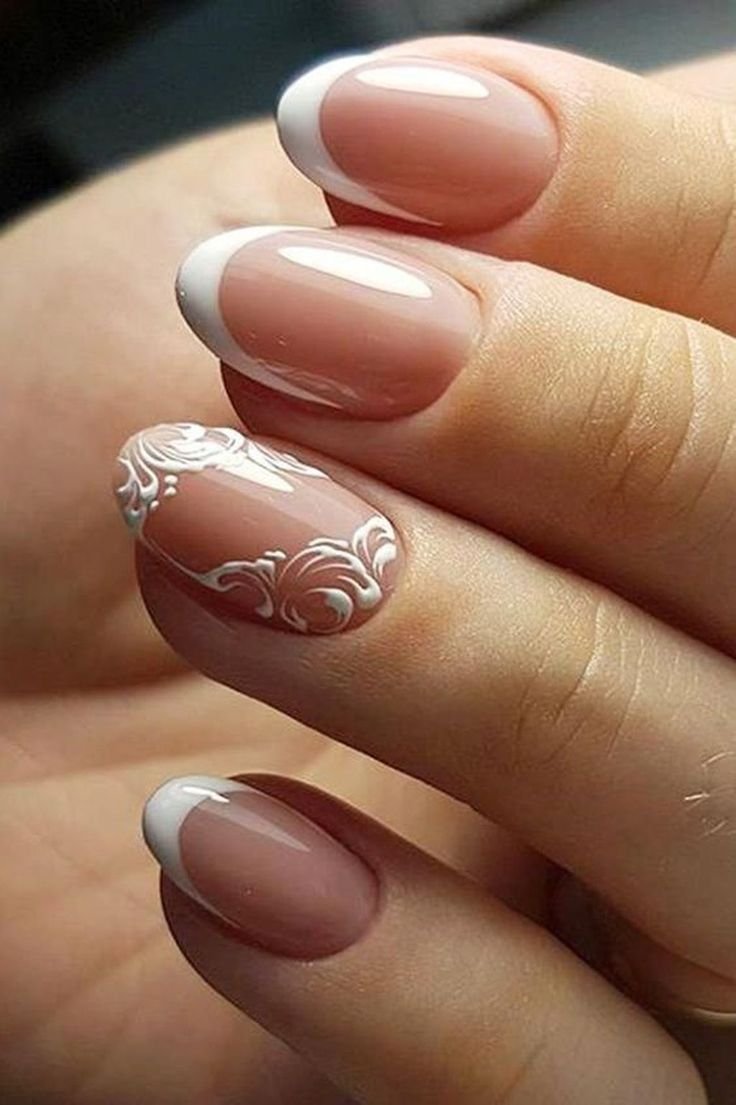 Французский маникюр на короткие овальные ногти