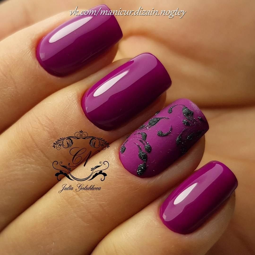Маникюр цвета фуксии