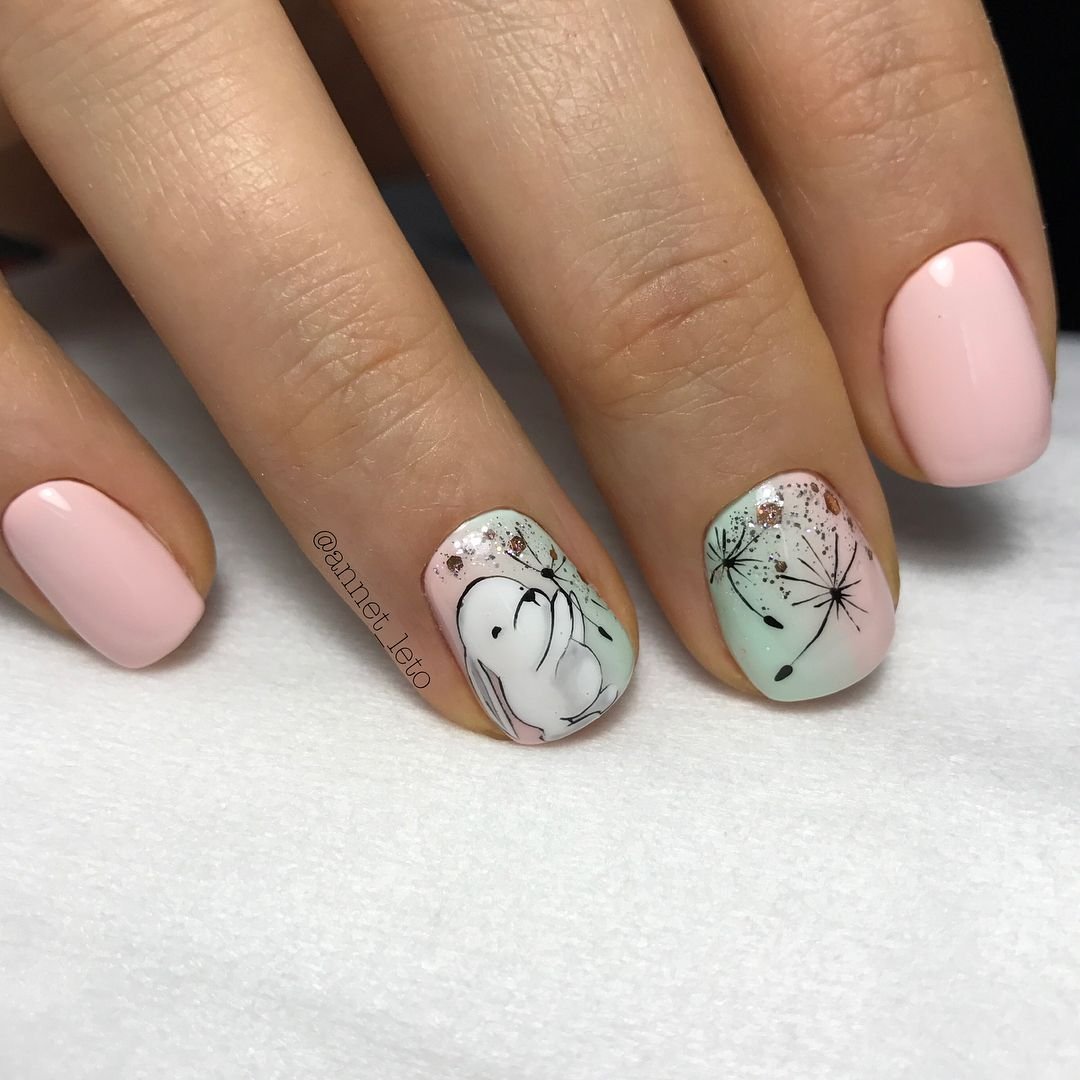 Летний маникюр на короткие