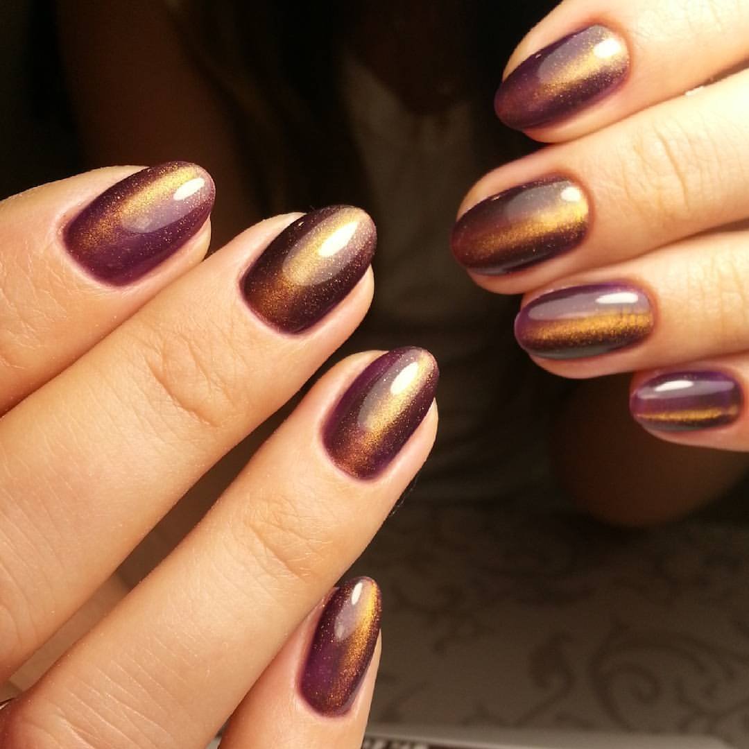 Маникюр кошачий глаз