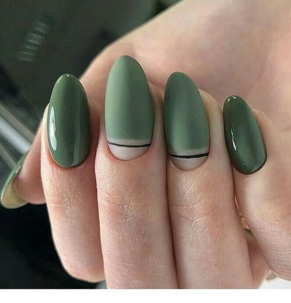 Оливковый лак для ногтей