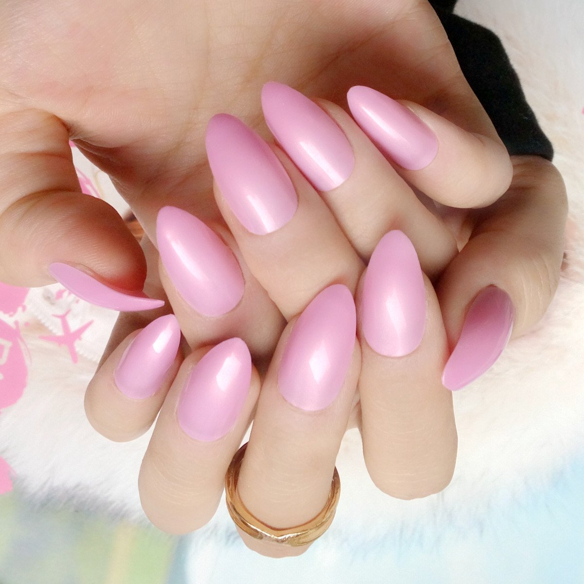 Накладные ногти розовые