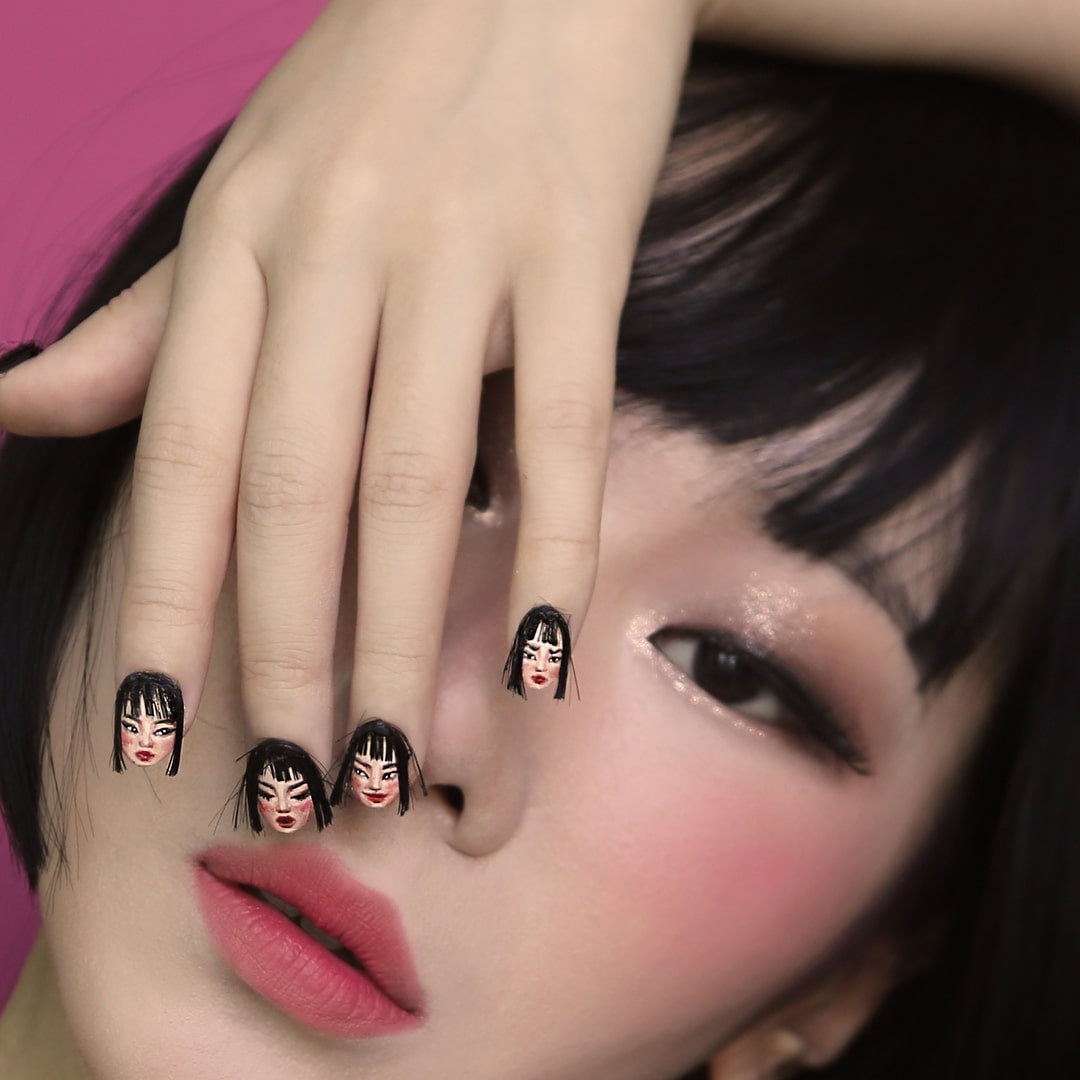 Китайский маникюр на ногтях