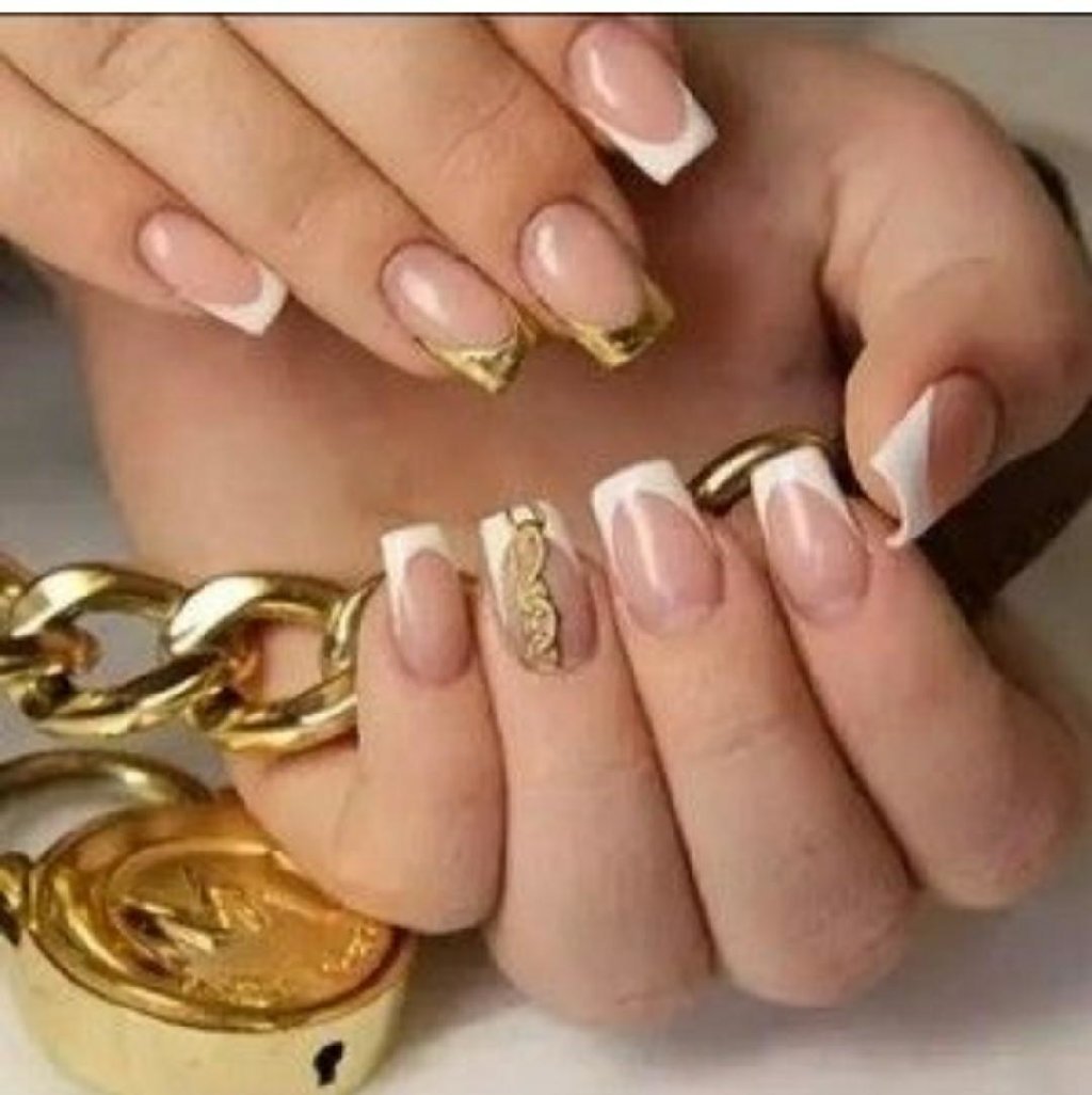 Френч золото и серебро