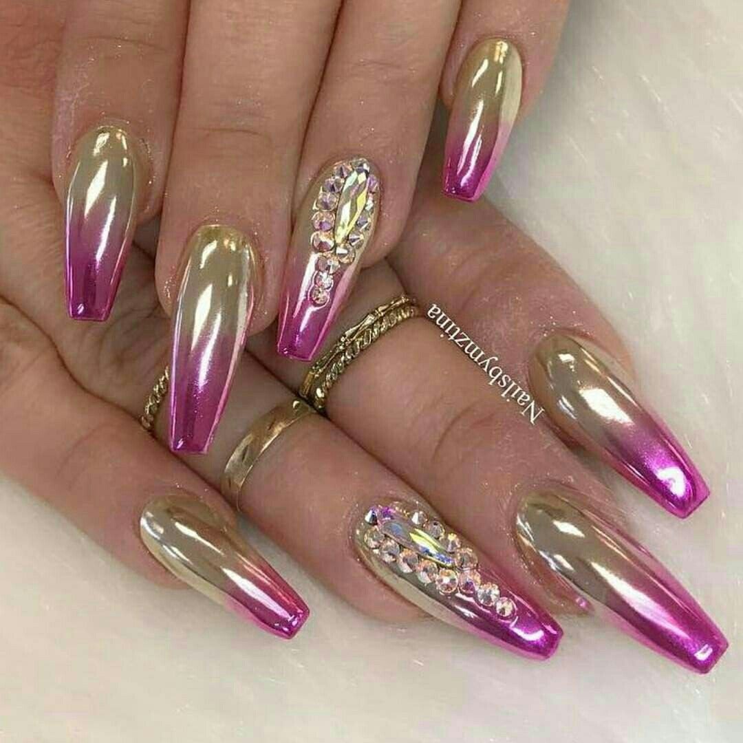 Зеркальный маникюр гель лаком