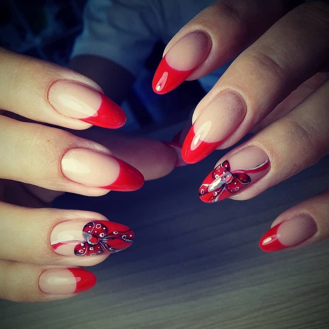 Цветной френч коралловый