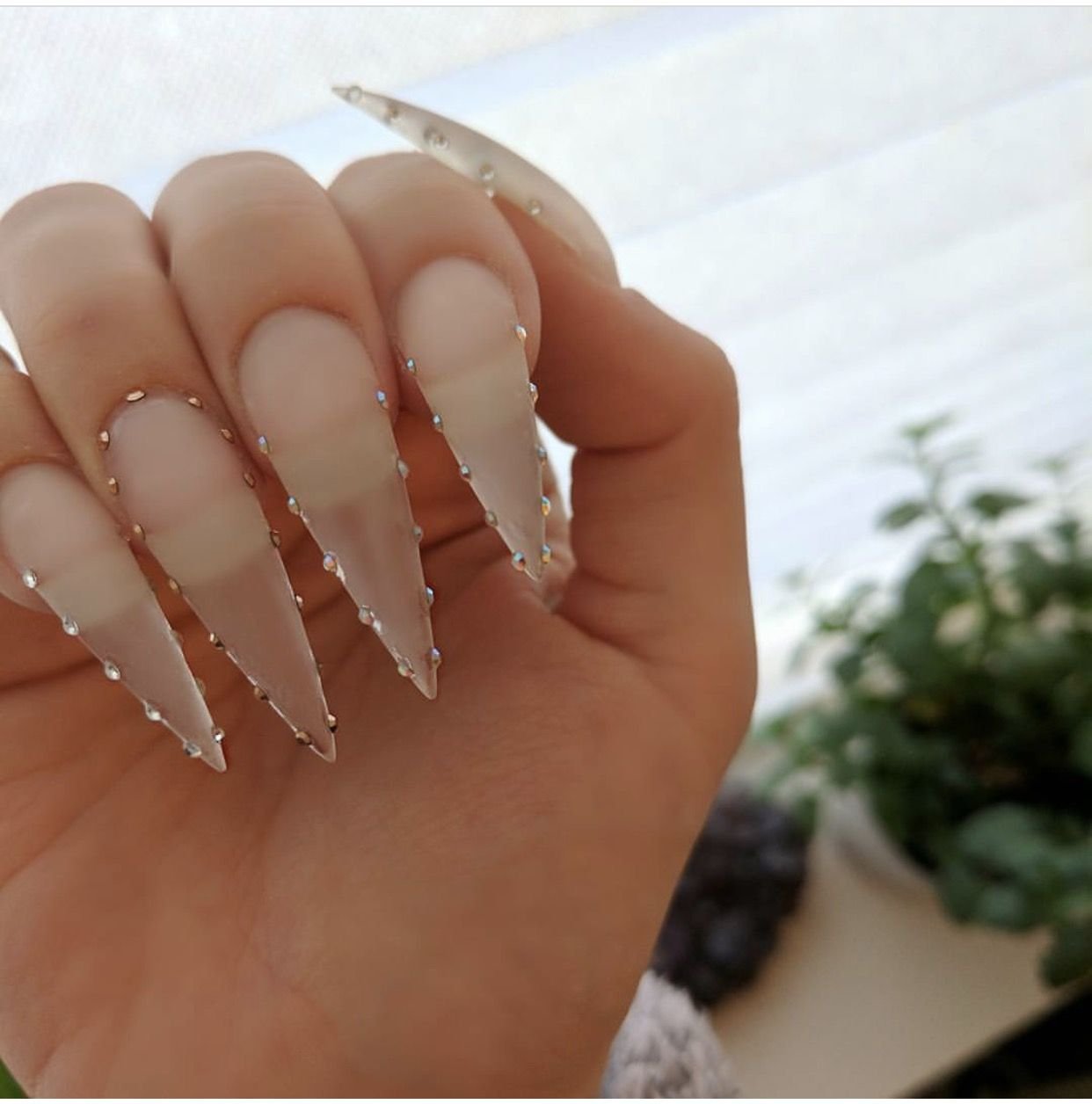 Длинные прозрачные ногти