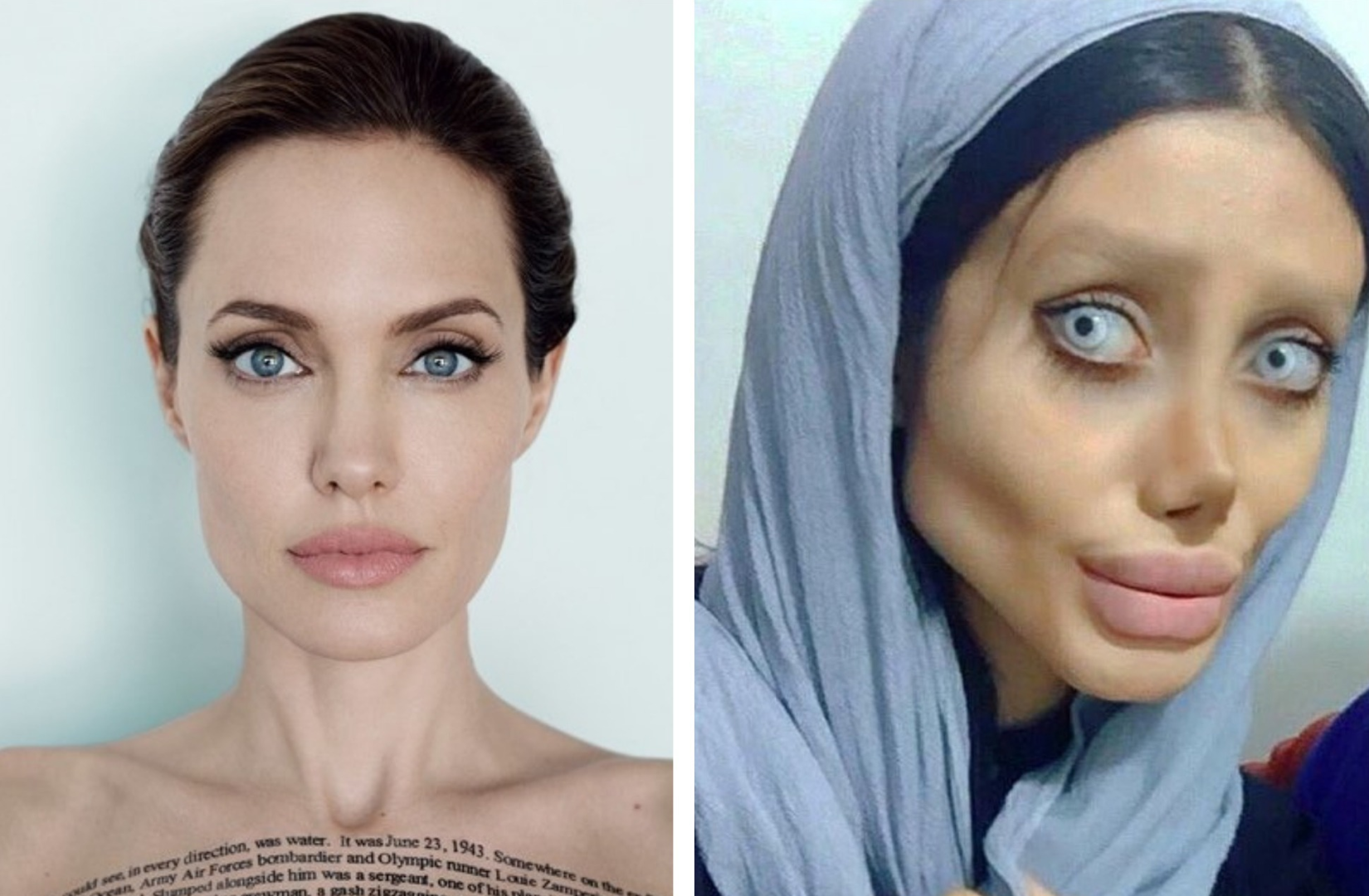Операции быть похожей. Сахар табар и Анджелина Джоли. Иранская Анджелина Джоли. Анджелина Джоли 50 операций. Иранка похожая на Анджелина Джоли.