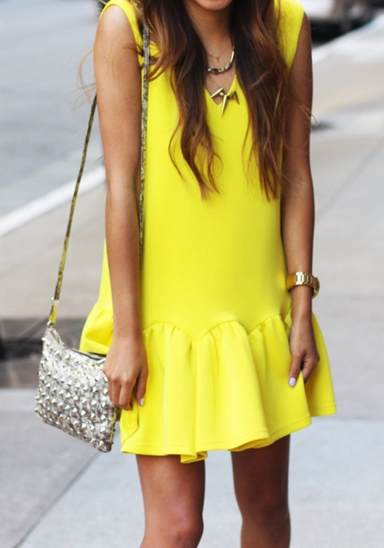 Zara лимонное платье