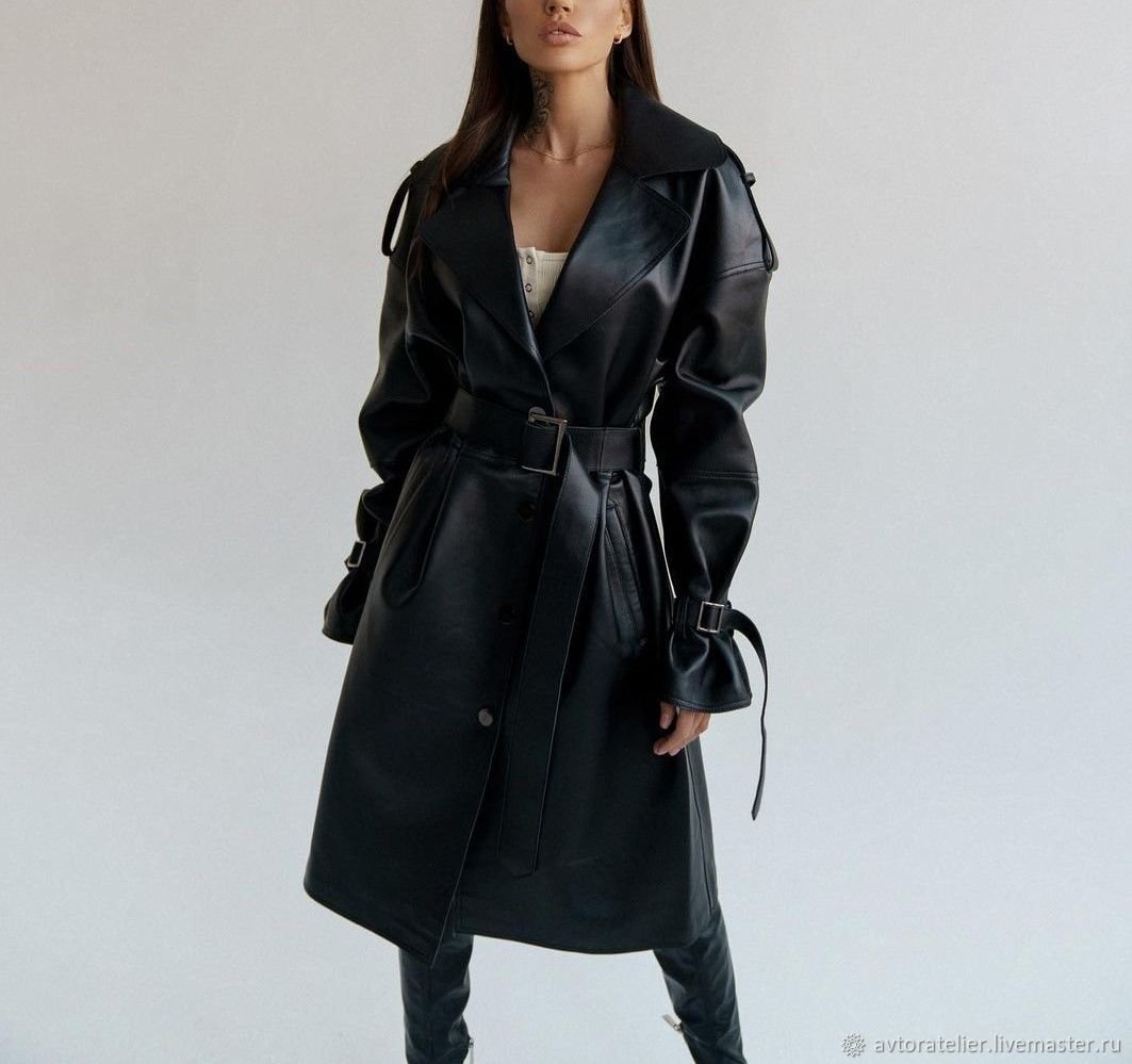 Leather Trench Coat women