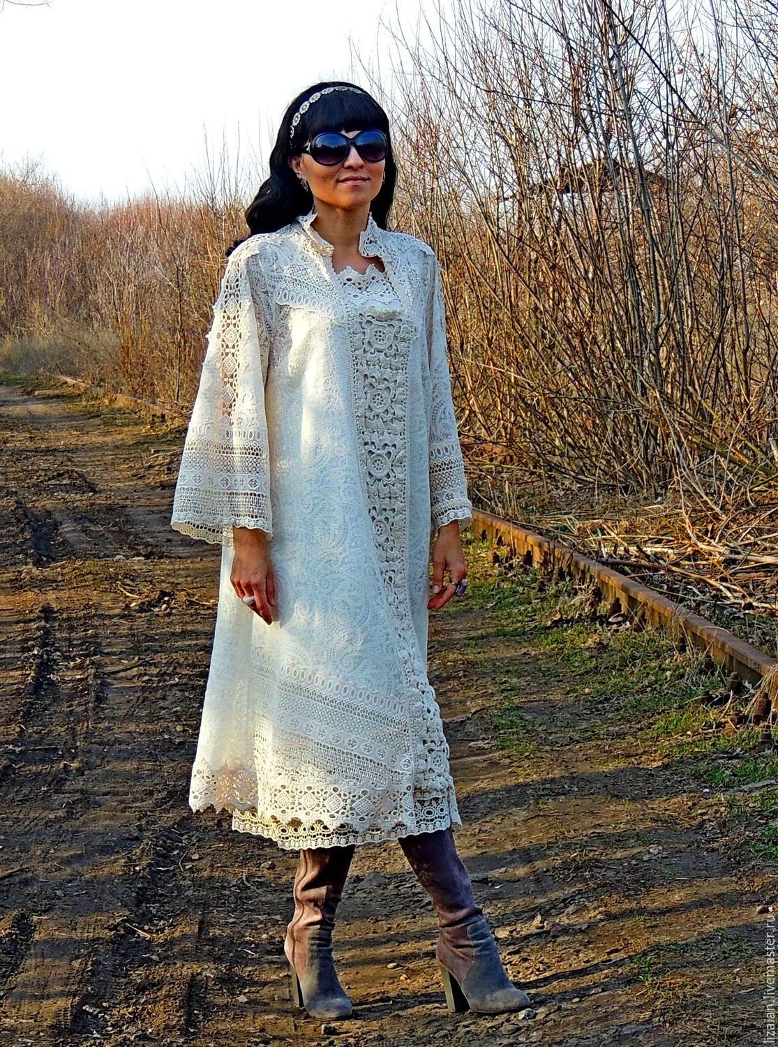 Вязаное платье бохо