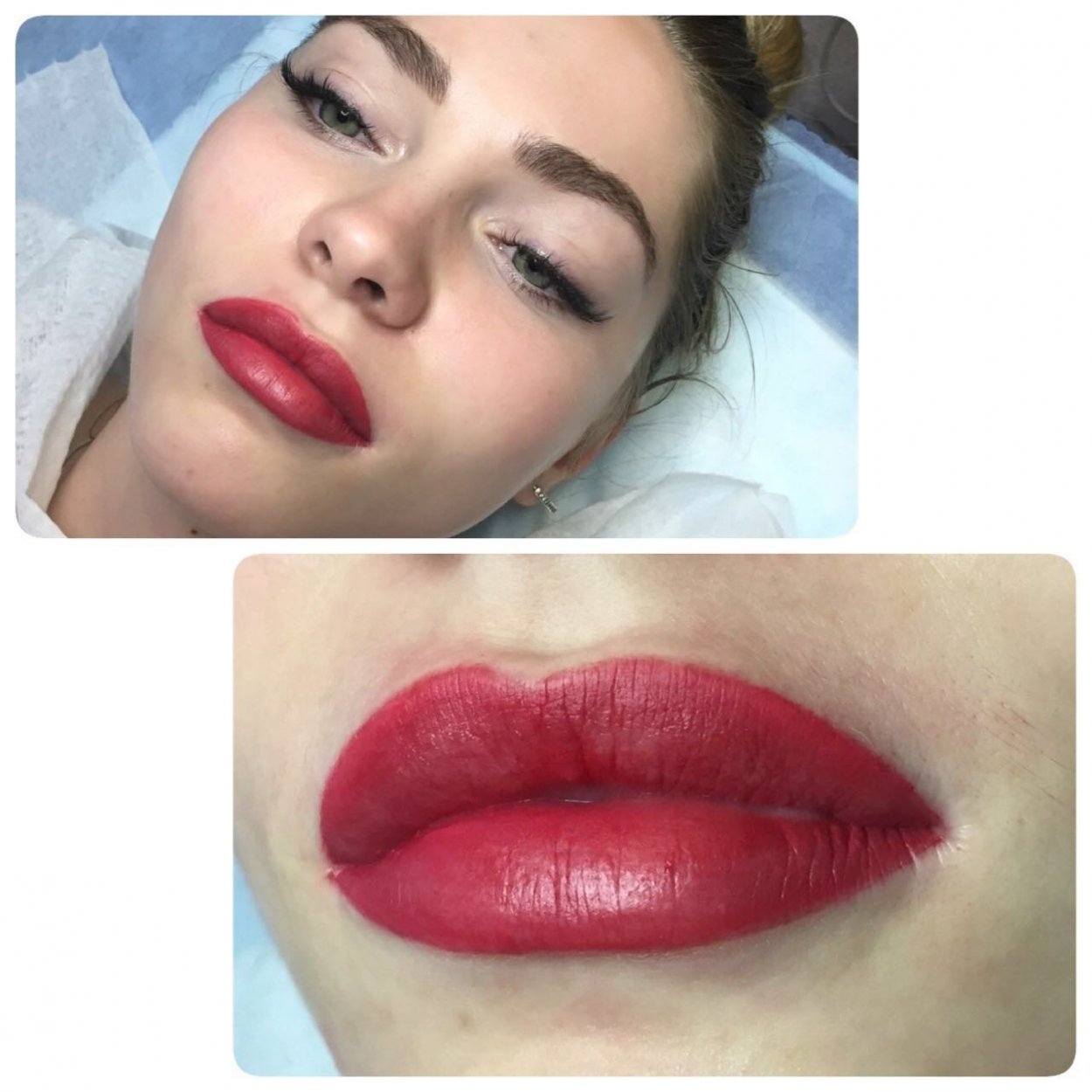 Перманентный макияж губ натуральный эффект фото до и после акварельная техника