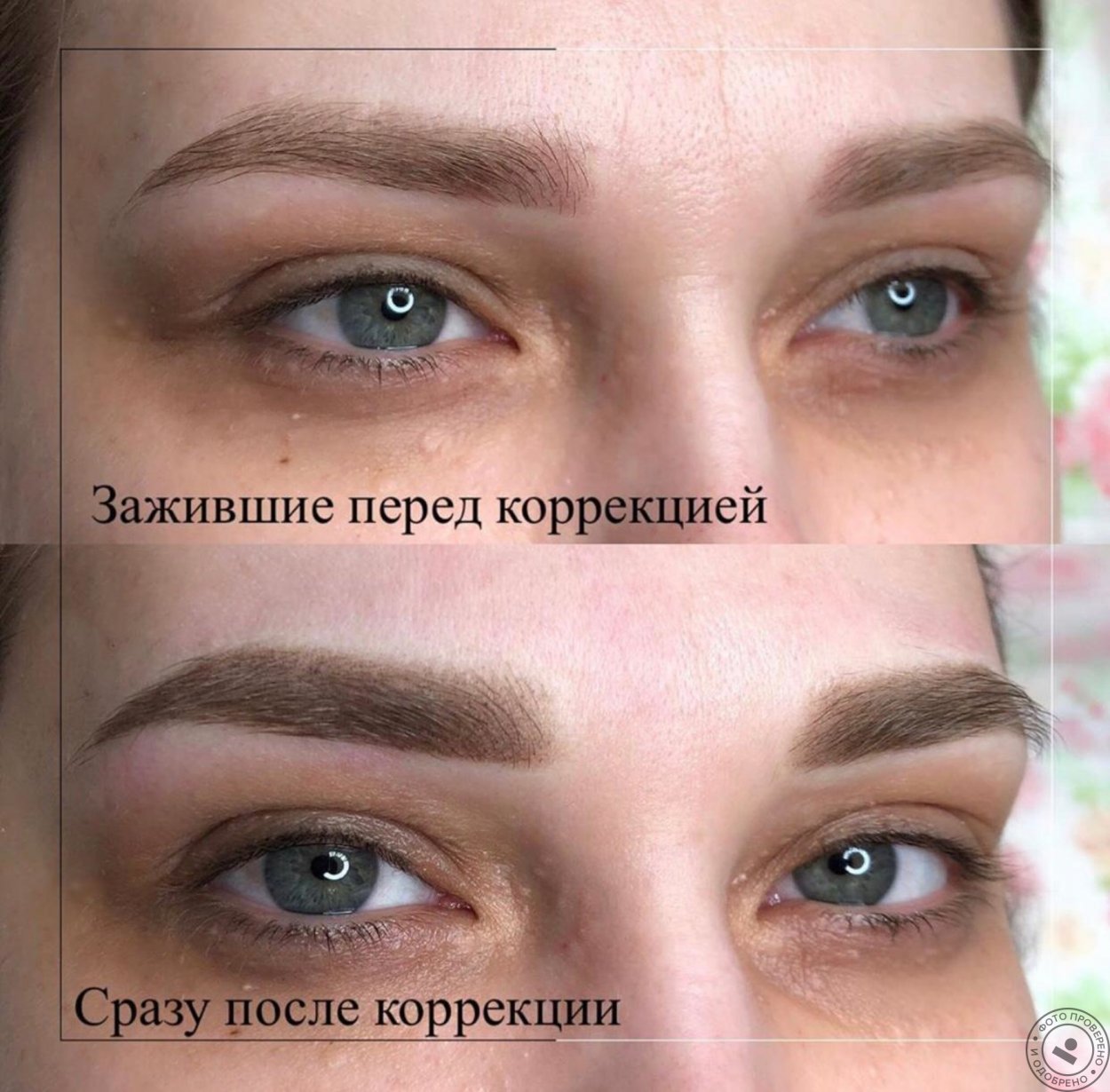 ПМ бровей до и после