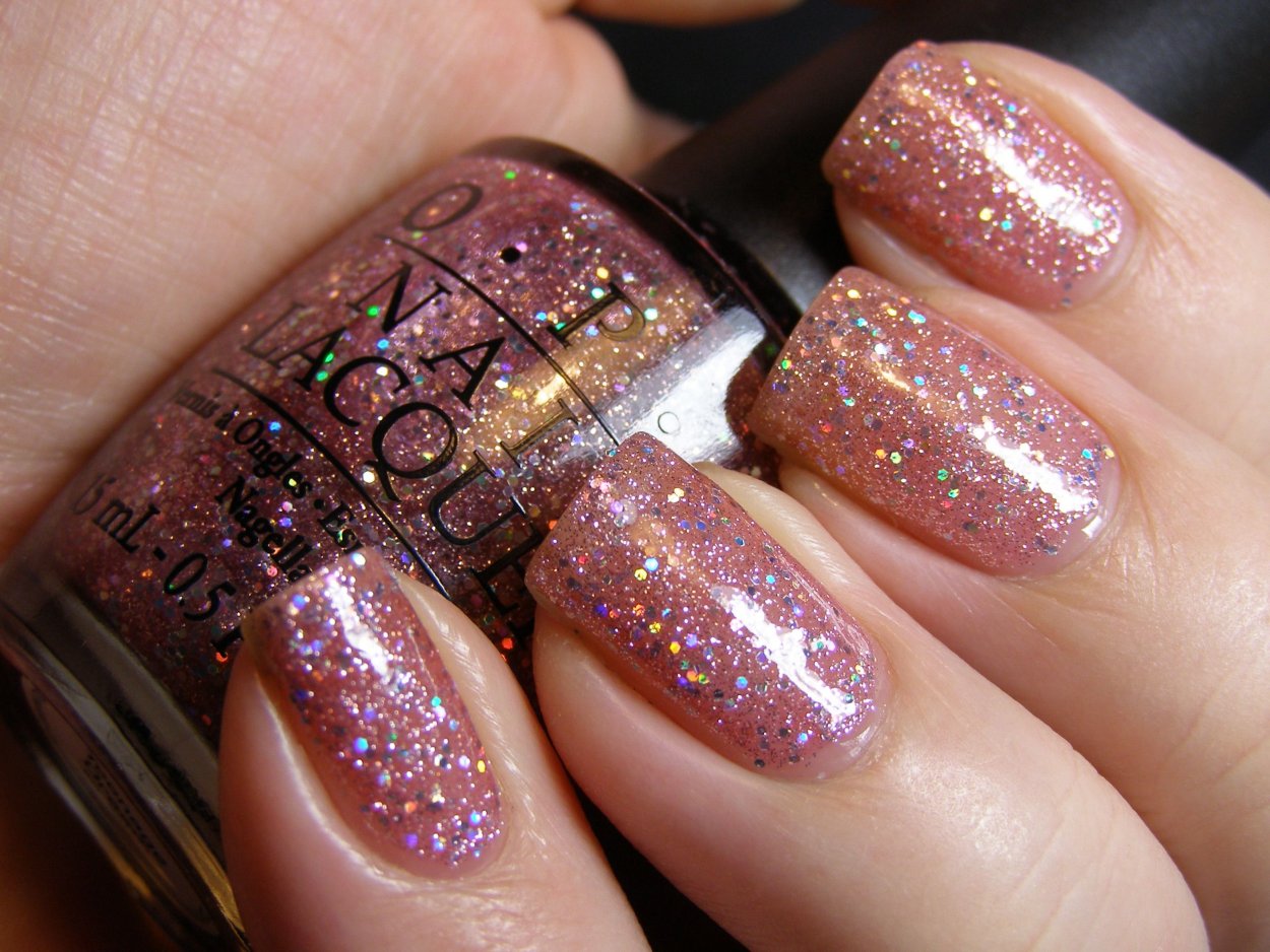 Гель-лак OPI розовый с блестками