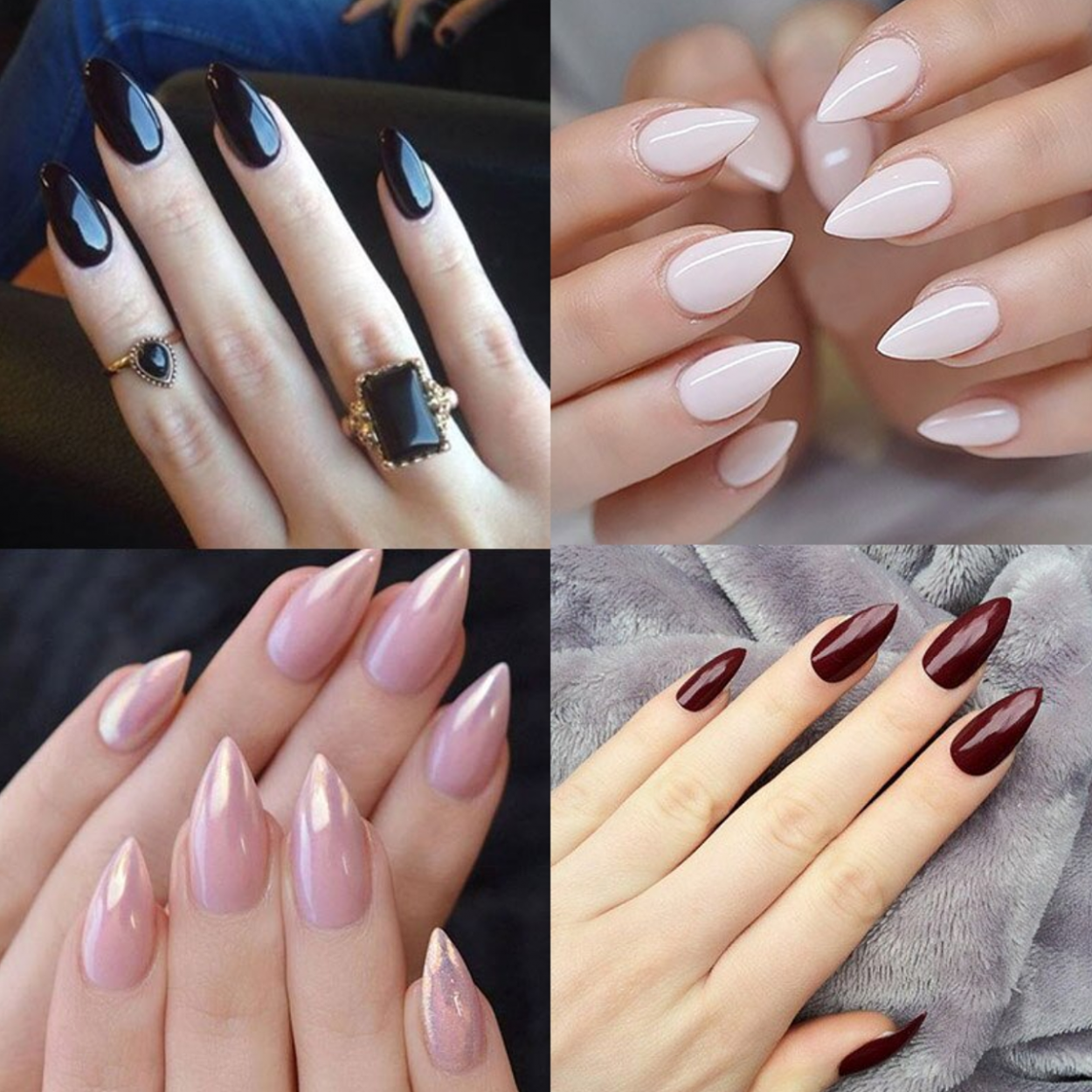 Короткие заостренные ногти