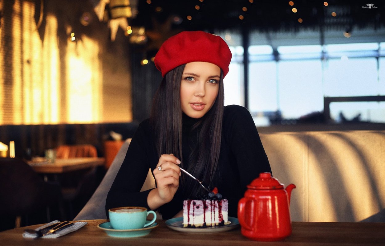 Уличная фотосессия с кофе