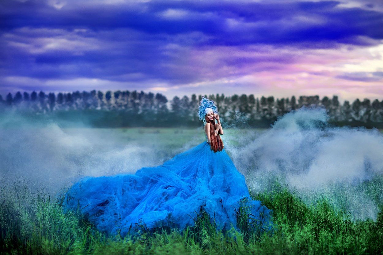 Фотосессия в синем цвете