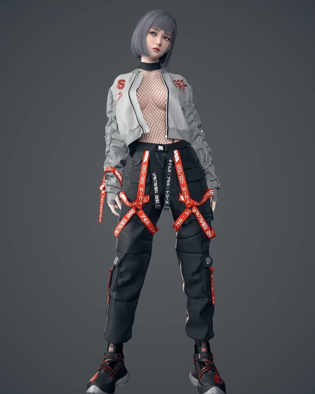 Techwear киберпанк девушки