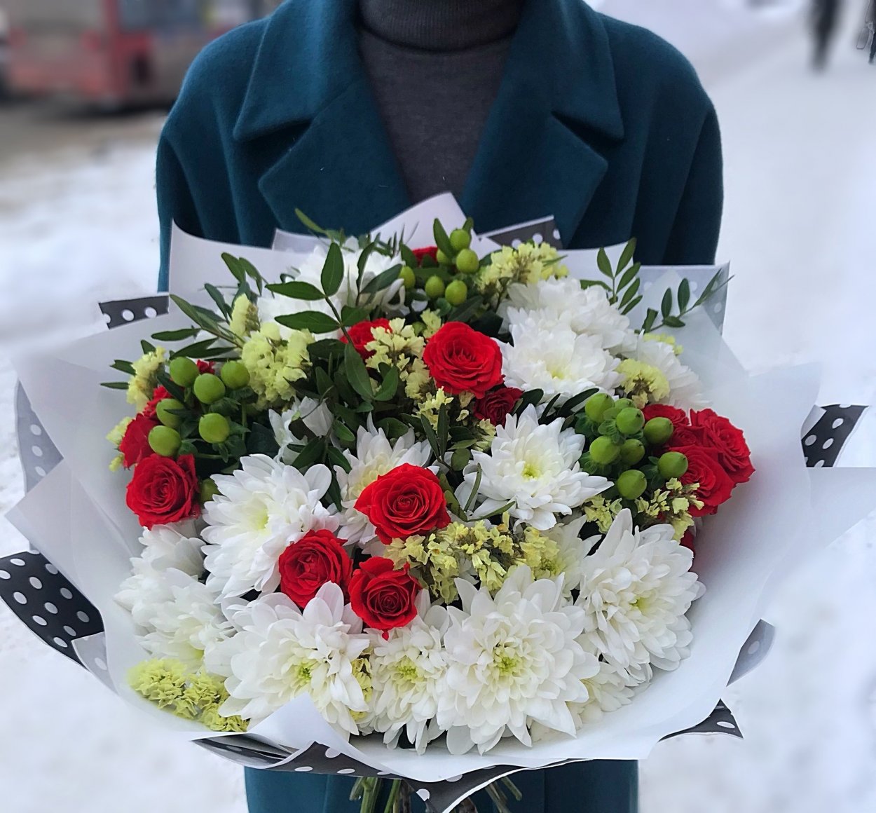 Букет из белых гипсофил