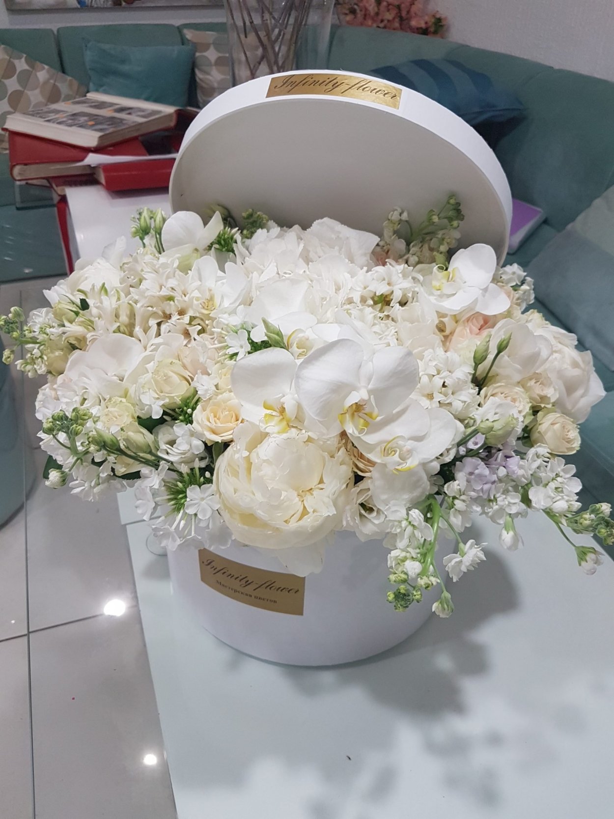 Цветы в прозрачной коробке
