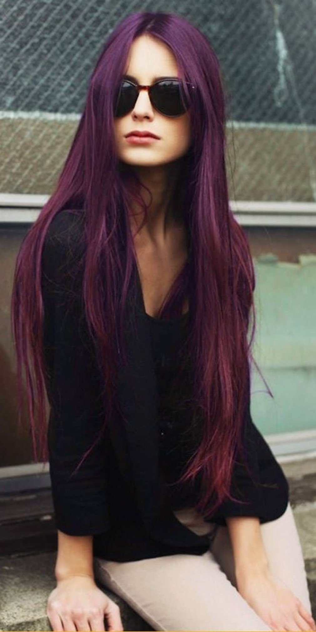 Коричнево фиолетовый цвет волос