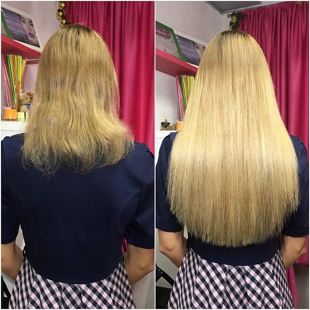 Нарощенные волосы 50 см фото до и после