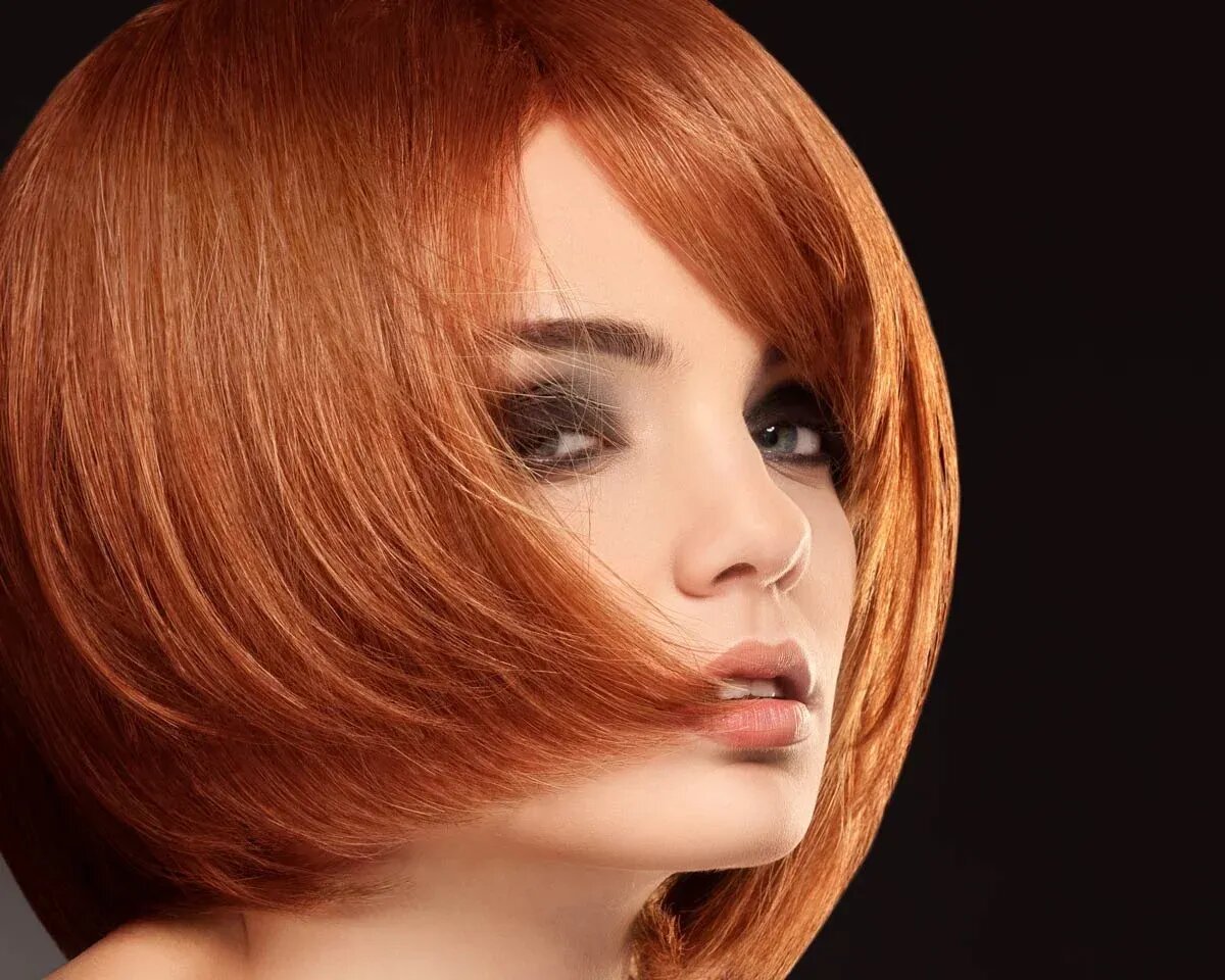 Медно рыжий цвет волос на короткие волосы фото