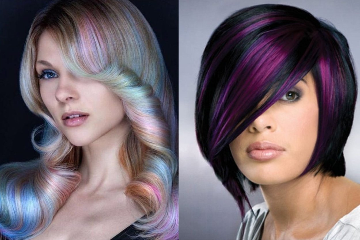 Покраска волос двумя цветами