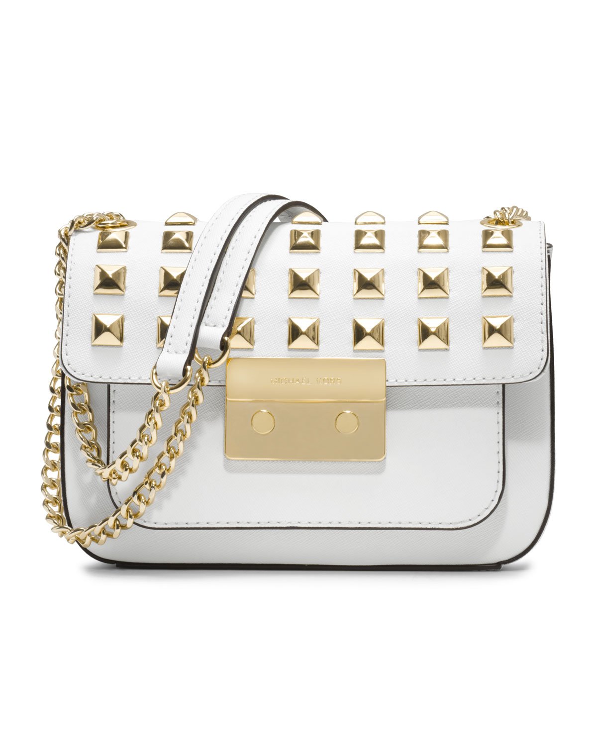 Сумка Michael Kors белая с заклепками