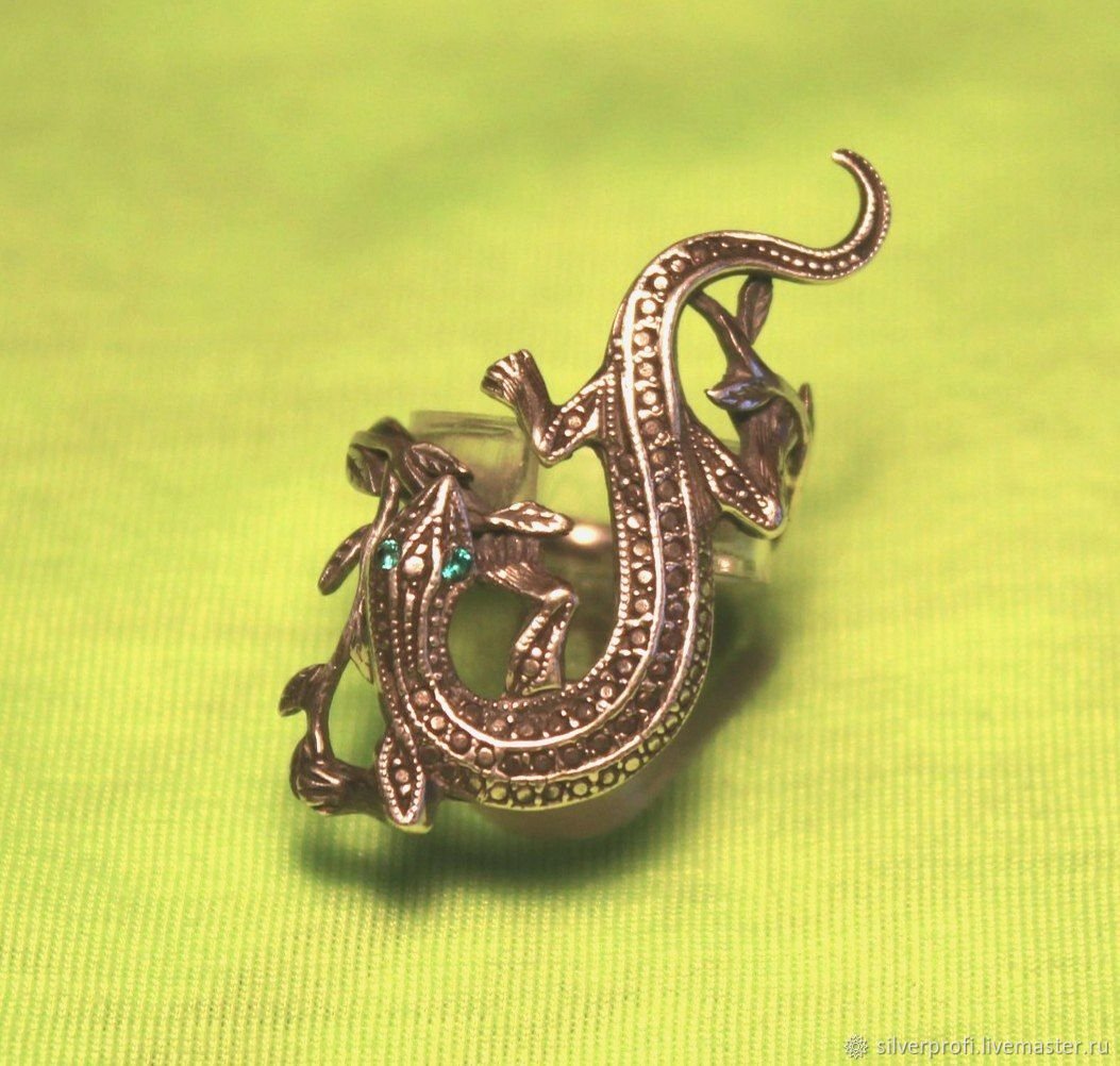 Серьги в форме ящерицы